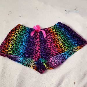 Rainbow leopard print shorts
